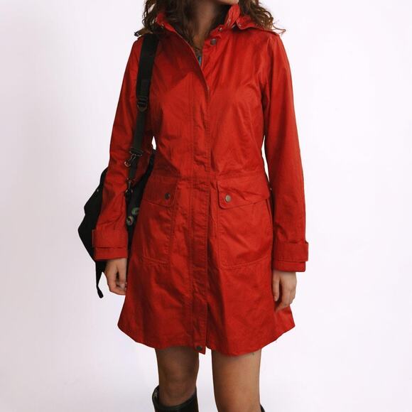 Patagonia Jackets & Blazers - Patagonia Torrentshell Red Hooded Raincoat Trench Jacket Women’s Small
